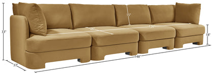 Hammond - Velvet Performance Fabric Upholstered 4 Piece Sofa