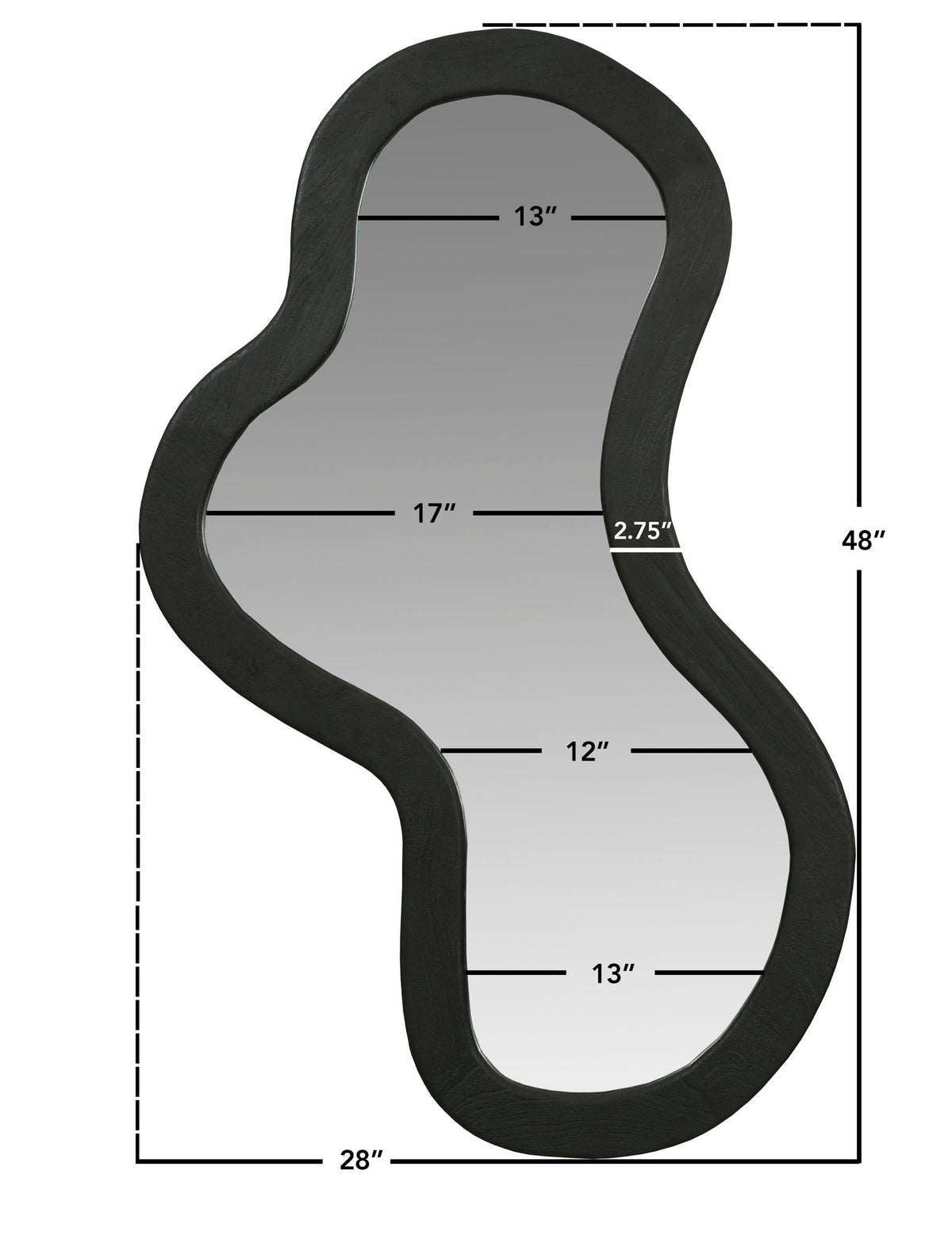Oblique - Mirror - Wood