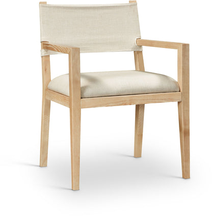 Avon - Linen Textured Performance Fabric Upholstered Dining Arm Chair