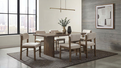 Decker 7-piece 82-inch Rectangular Dining Set Cream and Walnut