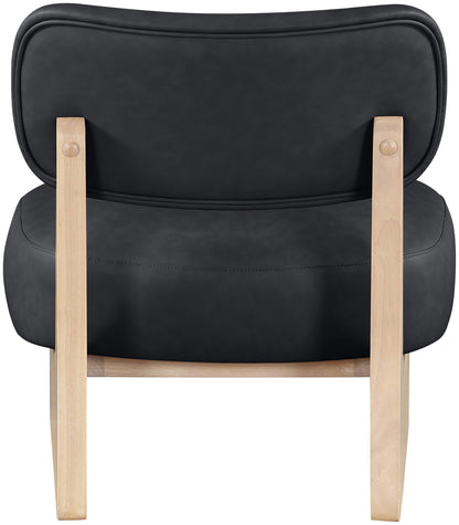 Vetra - Vegan Leather Upholstered Accent Chair With Natural Base