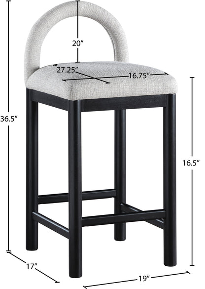 Conrad - Linen Counter Stool With Black Legs