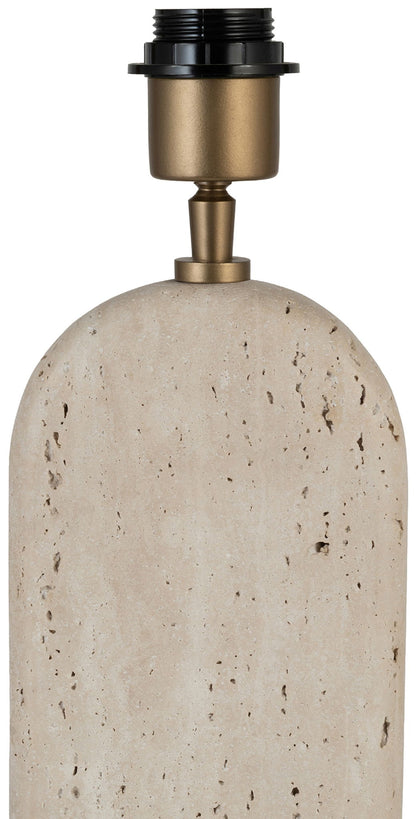 Solis - Genuine Marble And Mango Wood Base With Linen Textured Fabric Shade Table Lamp