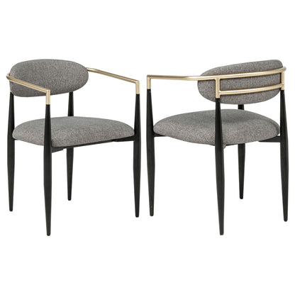 Bradbury Fabric Upholstered Dining Arm Chair Grey (Set of 2)