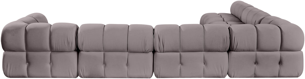 Orin - Velvet 6 Piece Modular L-Shaped Sectional
