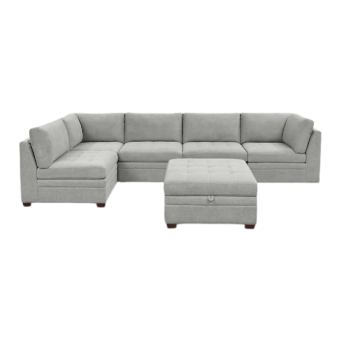 THOMASVILLE TISDALE FABRIC SECTIONAL WITH STORAGE OTTOMAN