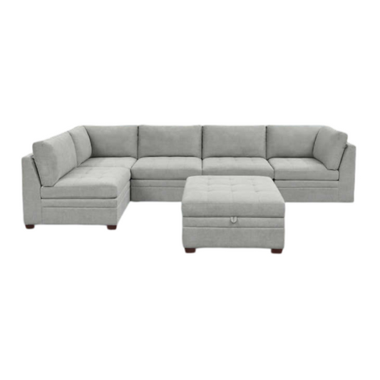 THOMASVILLE TISDALE FABRIC SECTIONAL WITH STORAGE OTTOMAN