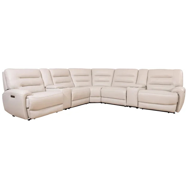 AUBREY 7-PIECE LEATHER POWER ZERO GRAVITY RECLINING SECTIONAL