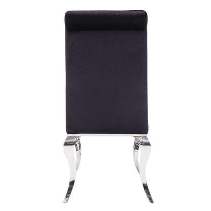 Fabiola - Side Chair (Set of 2) - Black Fabric & Stainless Steel