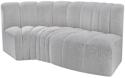 Arc - Boucle Fabric 3 Piece Modular L-Shaped Sofa