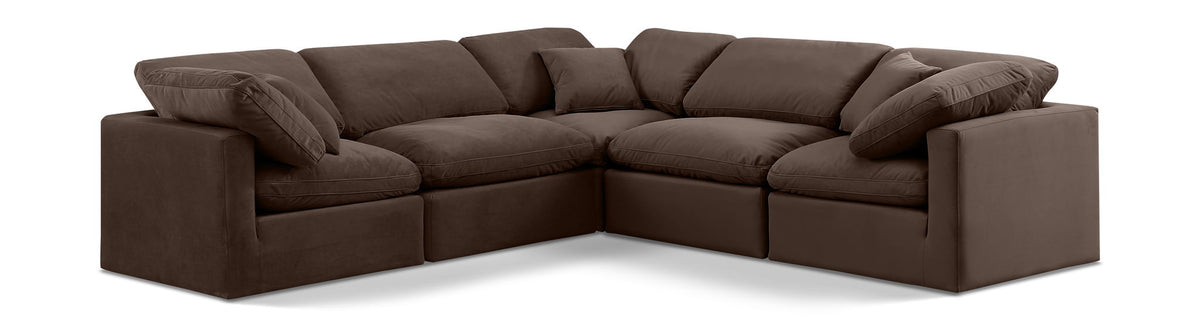 Indulge - Velvet 5 Piece Modular Corner Sectional
