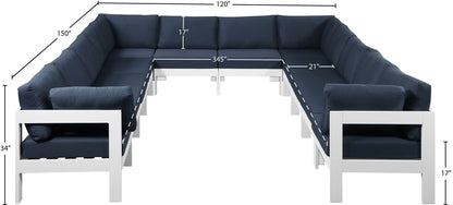 Nizuc - Outdoor Patio 12 Piece Modular Sectional With White Frame