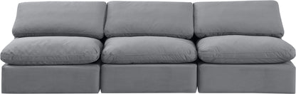 Indulge - Velvet 3 Seat Modular Armless Sofa