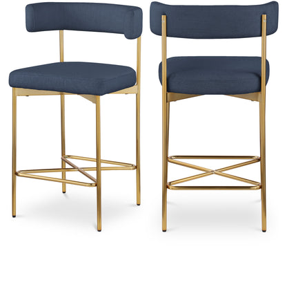 Rivage - Durable Stool With Gold Frame (Set of 2)