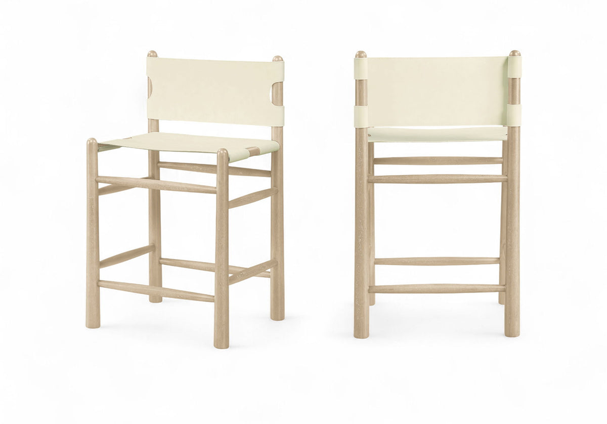 Santos - Upholstered Counter Stool With Stained Natural Base