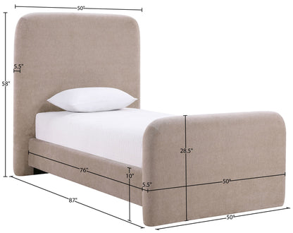 Fira - Chenille Fabric Upholstered Bed