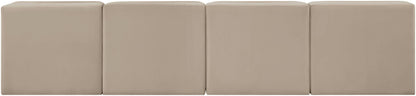 Rummi - Armless Velvet Performance Fabric Upholstered 4 Piece Modular Sofa