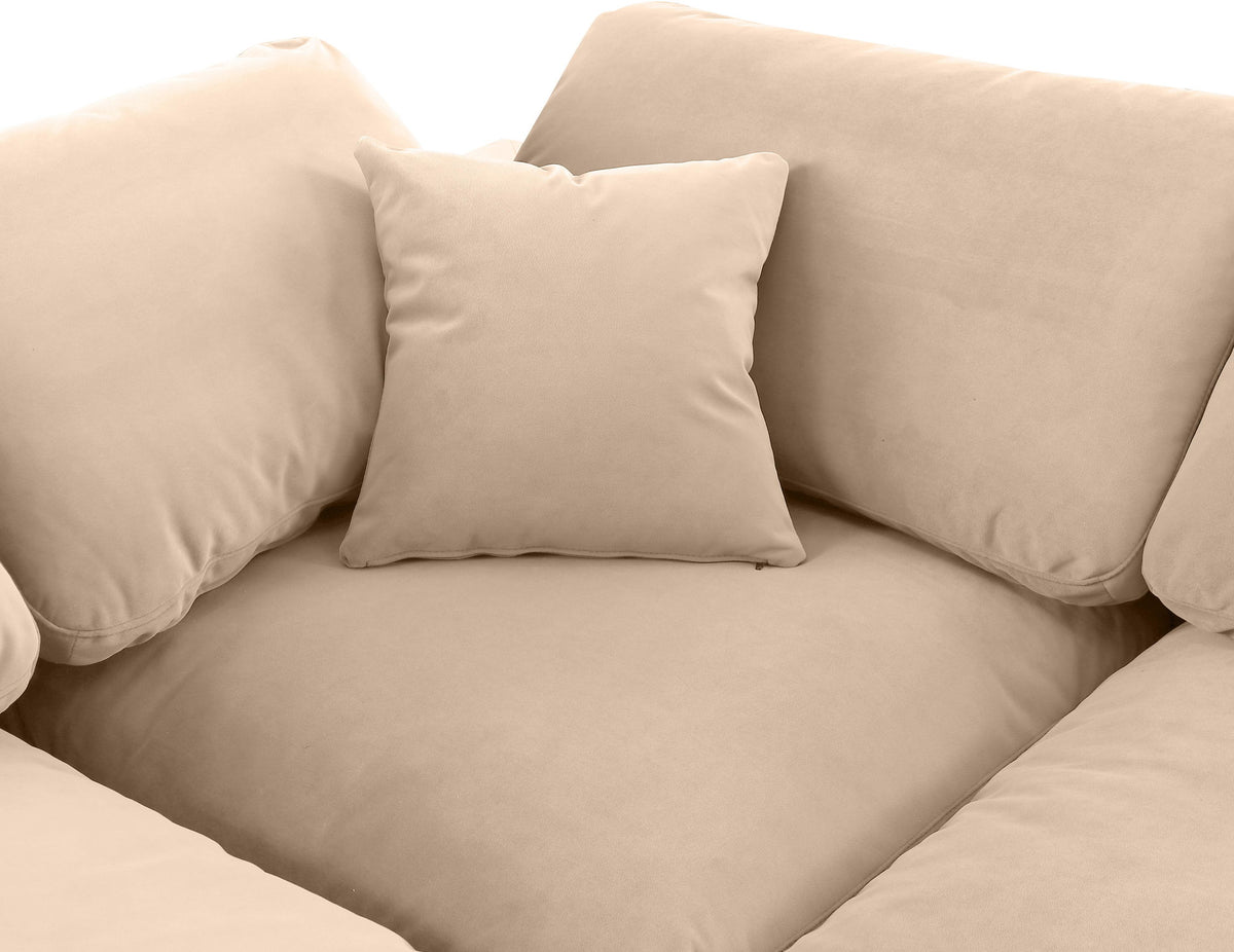 Comfy - 4 Piece Velvet Modular Armless Sectional