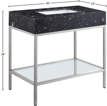 Marmo - Engineered Marble Bathroom Vanity With Chrome Base