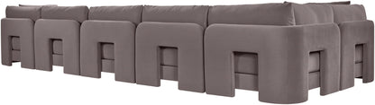 Hammond - Velvet Performance Fabric Upholstered 6 Piece L-Shaped Sectional