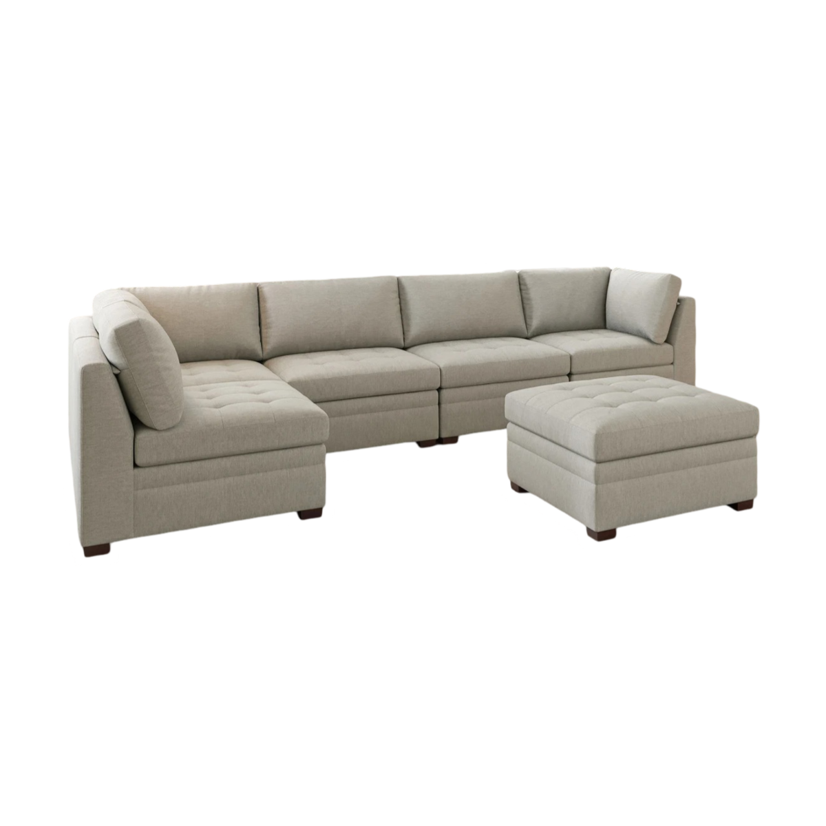 THOMASVILLE TISDALE FABRIC SECTIONAL WITH STORAGE OTTOMAN