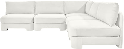 Hammond - Velvet Performance Fabric Upholstered 5 Piece Armless Sectional