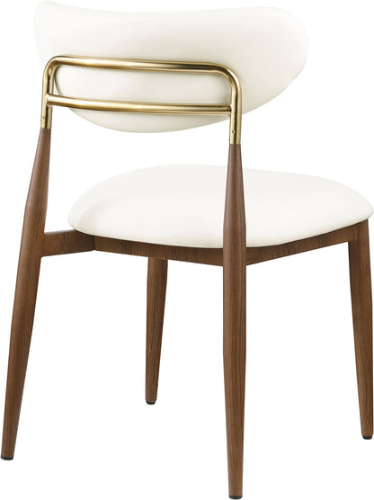 Ronda - Vegan Leather Upholstered Dining Side Chair - Walnut Legs