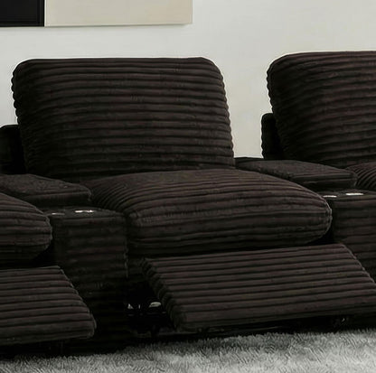 Collins Modular Power Armless Recliner Chocolate Brown