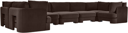 Hammond - Velvet Performance Fabric Upholstered 7 Piece U-Shaped Sectional