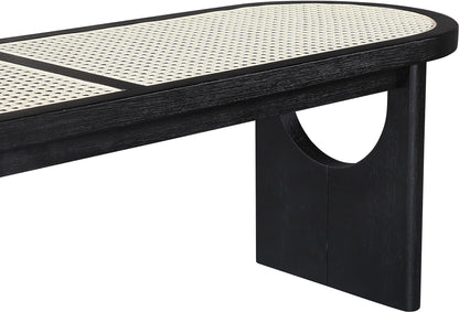 Canovia - Solid Wood And Faux Cane Bench