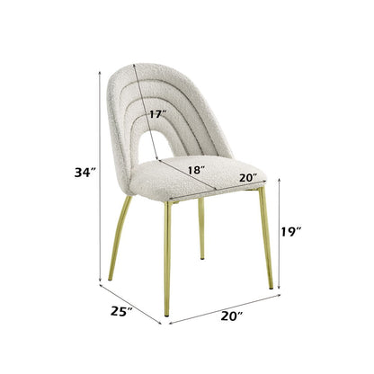 Fadri - Side Chair (Set of 2) - Teddy Sherpa & Mirrored Gold