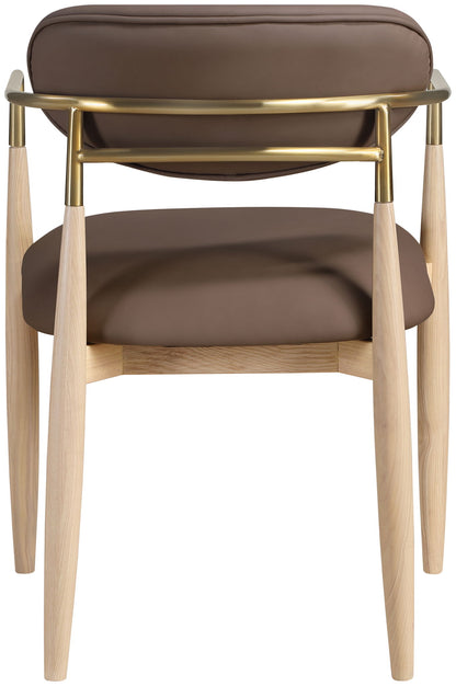 Riccio - Dining Arm Chair (Set of 2) - Natural And Gold Frame