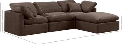 Indulge - Velvet 4 Piece Modular Sectional With Chaise