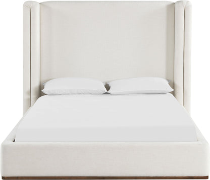 Solange - Linen Textured Fabric Upholstered Bed