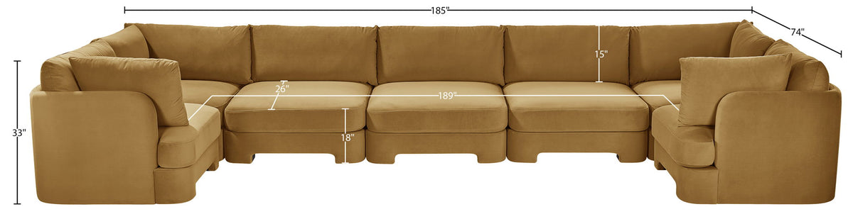 Hammond - Velvet Performance Fabric Upholstered 7 Piece U-Shaped Sectional