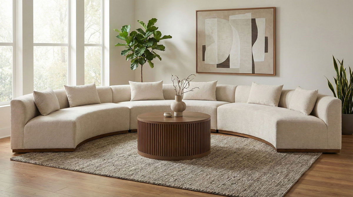 Avanti - Chenille Fabric Upholstered 3 Piece Modular Sectional