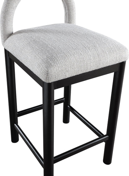 Conrad - Linen Counter Stool With Black Legs