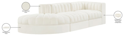 Rummi - Velvet Performance Fabric Upholstered 3 Piece Modular Sectional