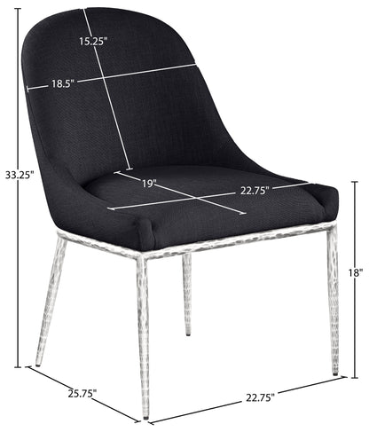 Ferro - Upholstered Dining Side Chair With Brushed Silver Legs