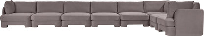 Hammond - Velvet Performance Fabric Upholstered 8 Piece L-Shaped Sectional