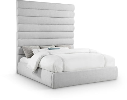 Adam - Linen Fabric Bed With 89" Headboard