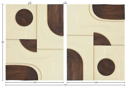 Element - Mango Wood 2 Piece Wall Art