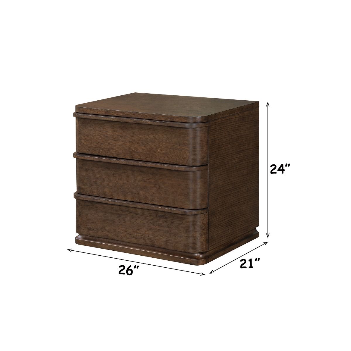Zoey - Nightstand - Brown Oak