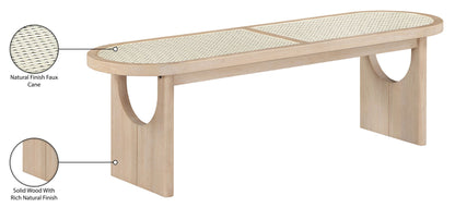Canovia - Solid Wood And Faux Cane Bench