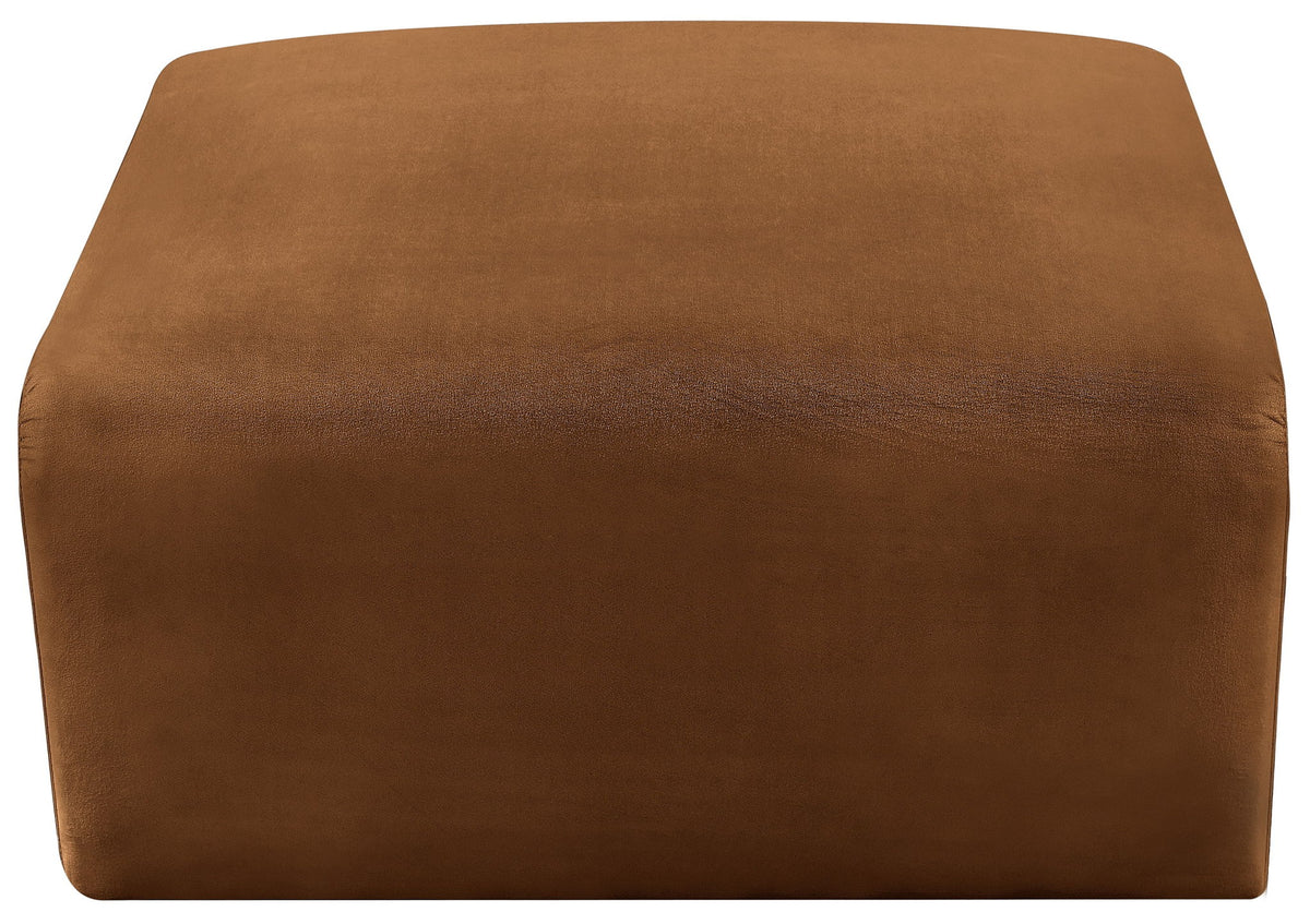 Arc - Velvet Ottoman - Saddle