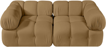Orin - Velvet Performance Fabric Upholstered 2 Piece Modular Sofa (2 Corner Chairs)