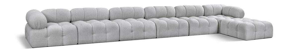 Ames - 7 Piece Boucle Fabric Modular L-Shaped Sectional