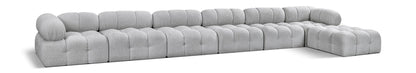 Ames - 7 Piece Boucle Fabric Modular L-Shaped Sectional