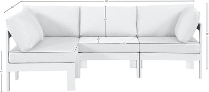 Nizuc - Outdoor Patio 4 Piece Modular Sectional With White Frame