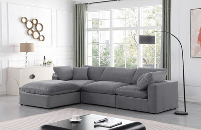 Comfy - 4 Piece Velvet Modular Sectional With Chaise